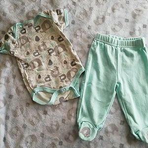 Precious 0-3 Month Elephant Bodysuit Footed Pants